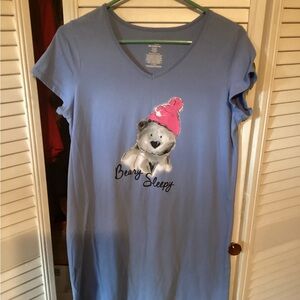 Secret Treasurers ladies Beary Sleepy nightshirt shirt, size S-M